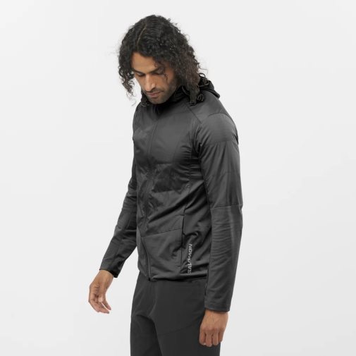 Black Salomon Outline All Season Hybrid Men's Jackets | PH 65471O